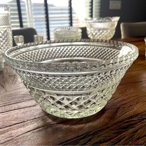 Wexford Bowl For Punch Bowl Base Or Serving Mixing Fruit Bowl Pressed Glass